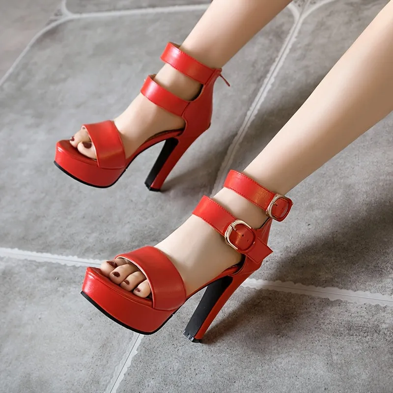 Double Buckle Super High Heels