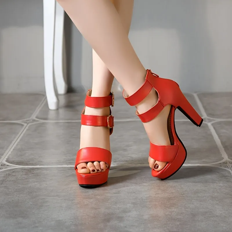 Double Buckle Super High Heels