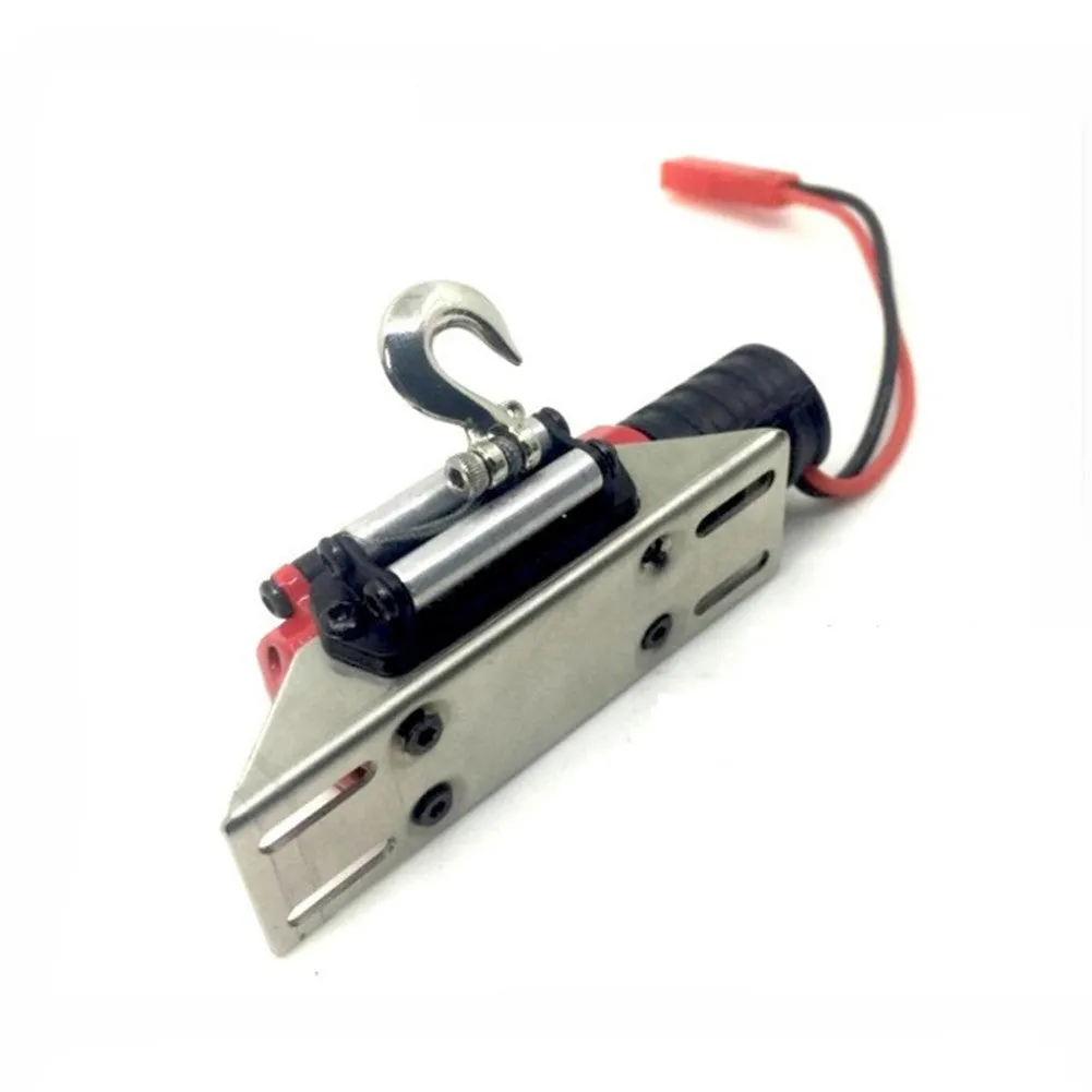 Electric Capstan Metal Winch Traction Simulation Accessories for 1/10 Crawler Car TRX4 D90 SCX10 Red and black