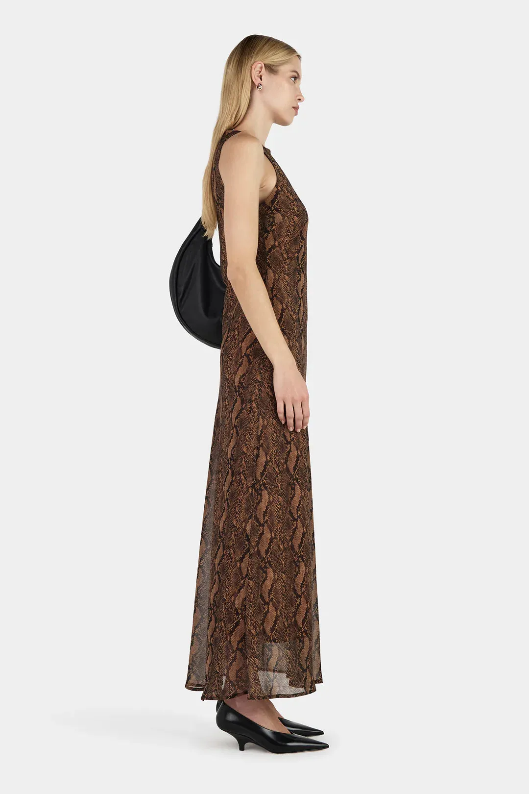 Elle Slip Dress - Tan Python