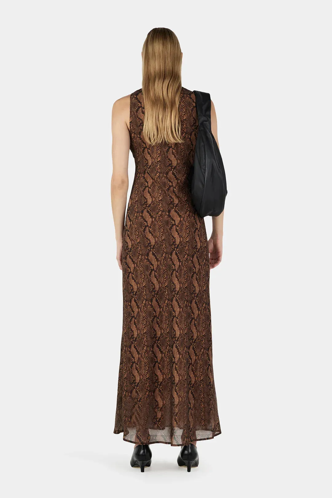 Elle Slip Dress - Tan Python