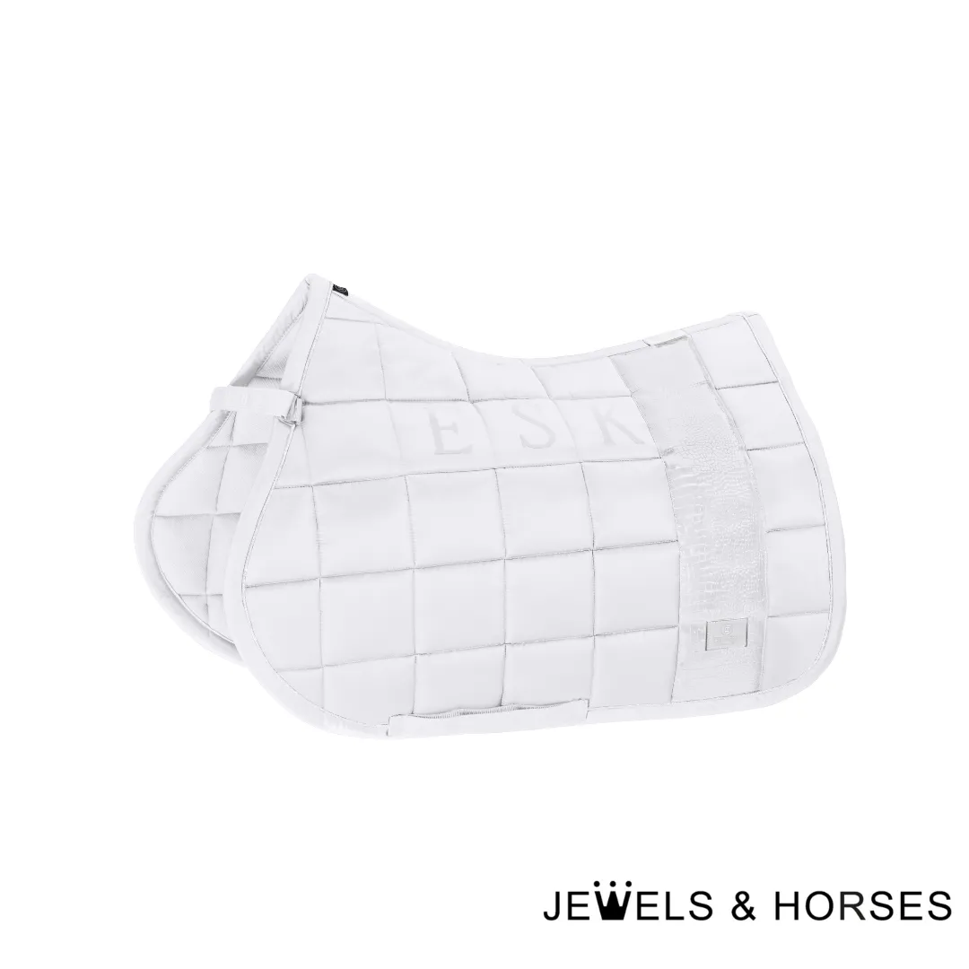Eskadron Platinum Big Square Glossy Saddle Pad - White
