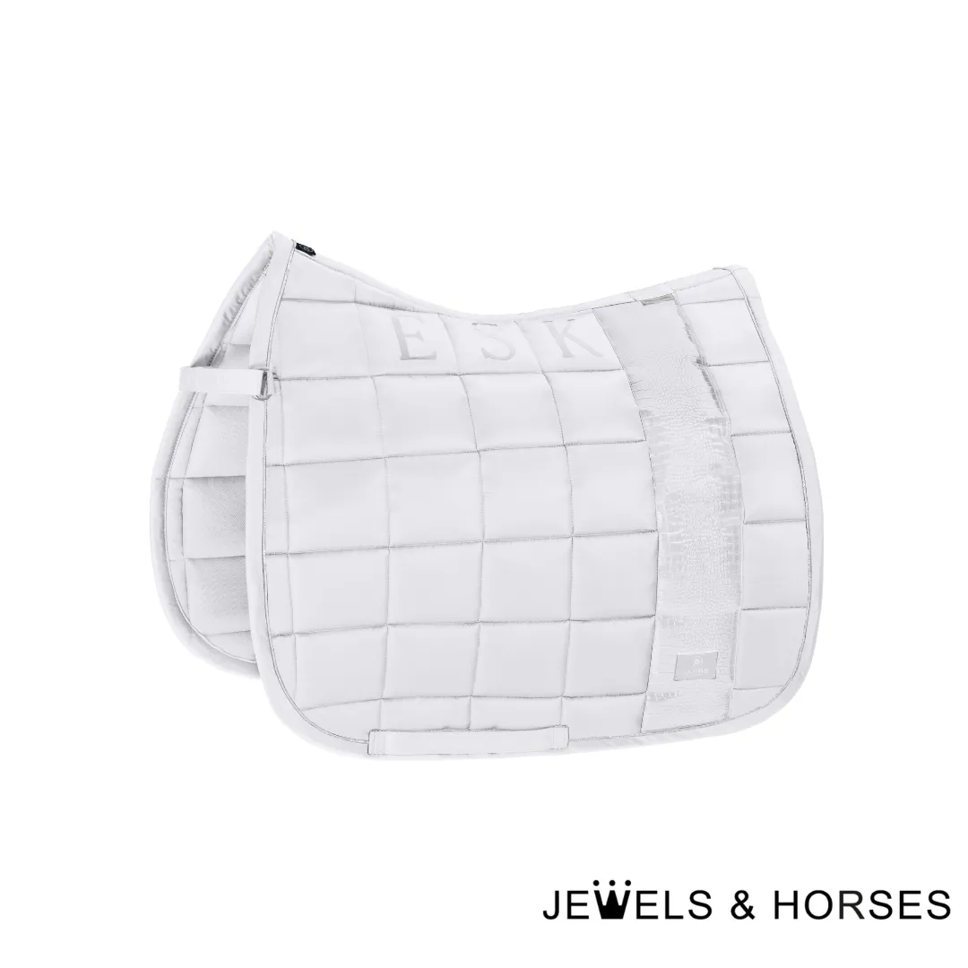 Eskadron Platinum Big Square Glossy Saddle Pad - White