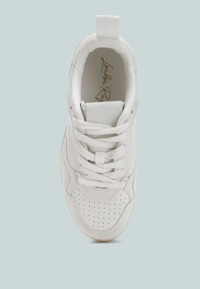 Faux Leather Casual Sneakers by RUW