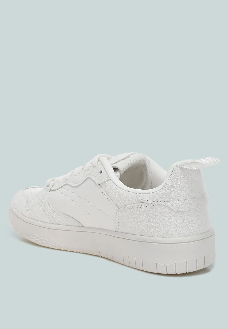 Faux Leather Casual Sneakers by RUW
