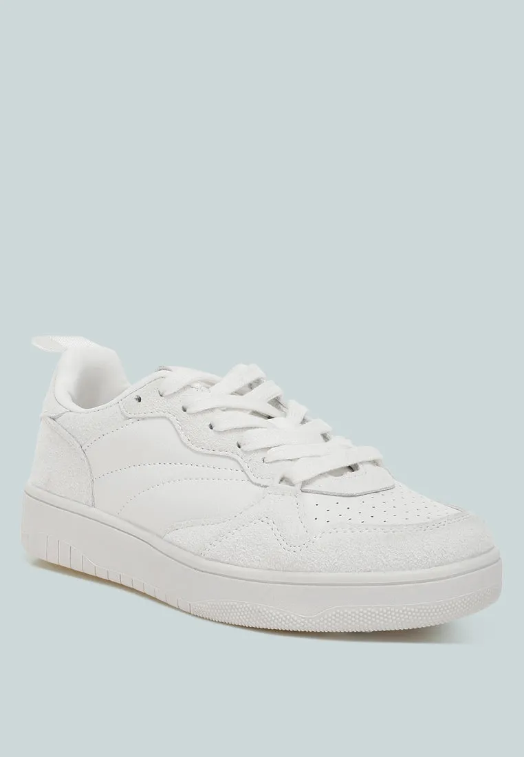 Faux Leather Casual Sneakers by RUW