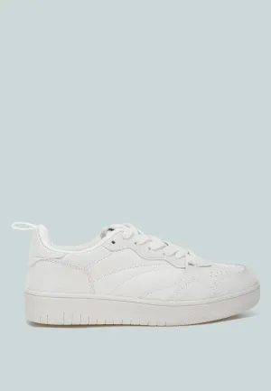 Faux Leather Casual Sneakers by RUW