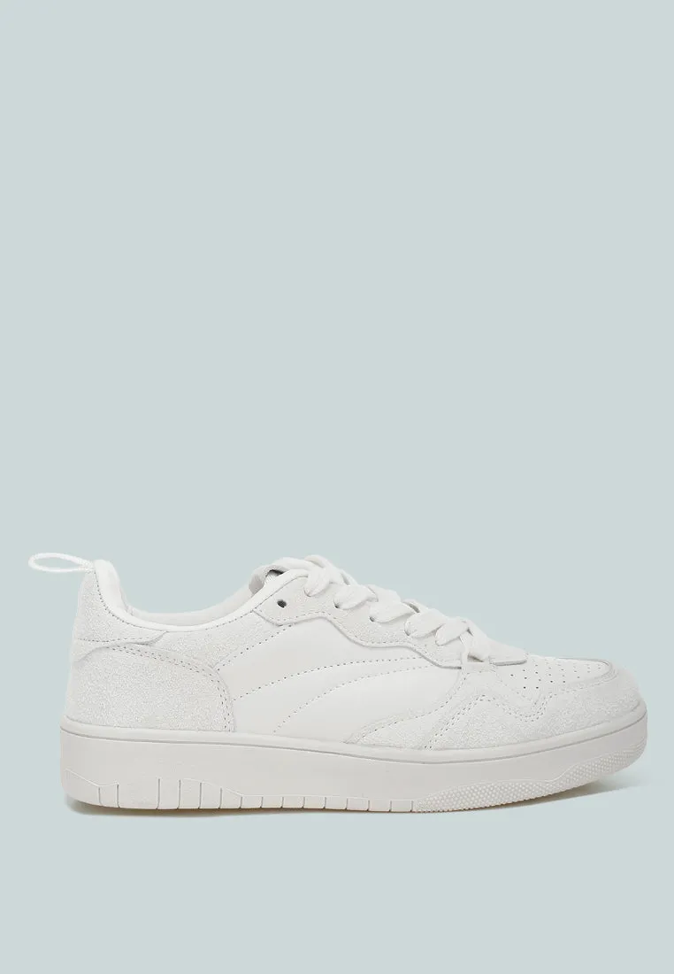 Faux Leather Casual Sneakers by RUW