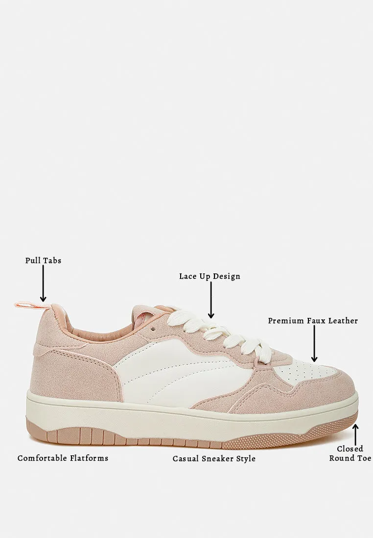 Faux Leather Casual Sneakers by RUW