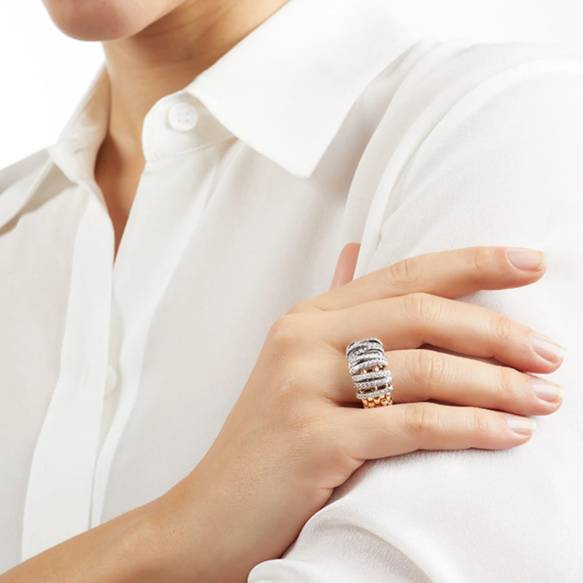 Fope Panorama Flex'it ring with diamonds pave'