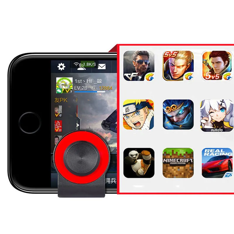 Game Mini Stick Tablet Joystick Joypad for iPhone Touch Screen Mobile Cell Phone red