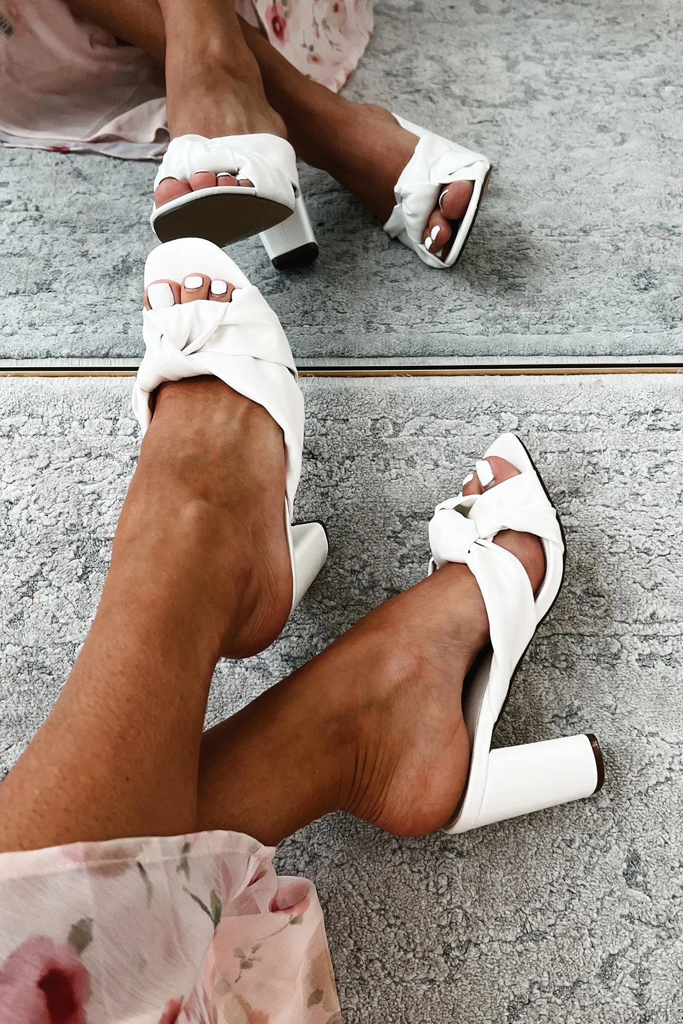 Gerri Shu Shop Knotted Strap Heels (Pearl)