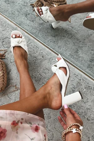 Gerri Shu Shop Knotted Strap Heels (Pearl)
