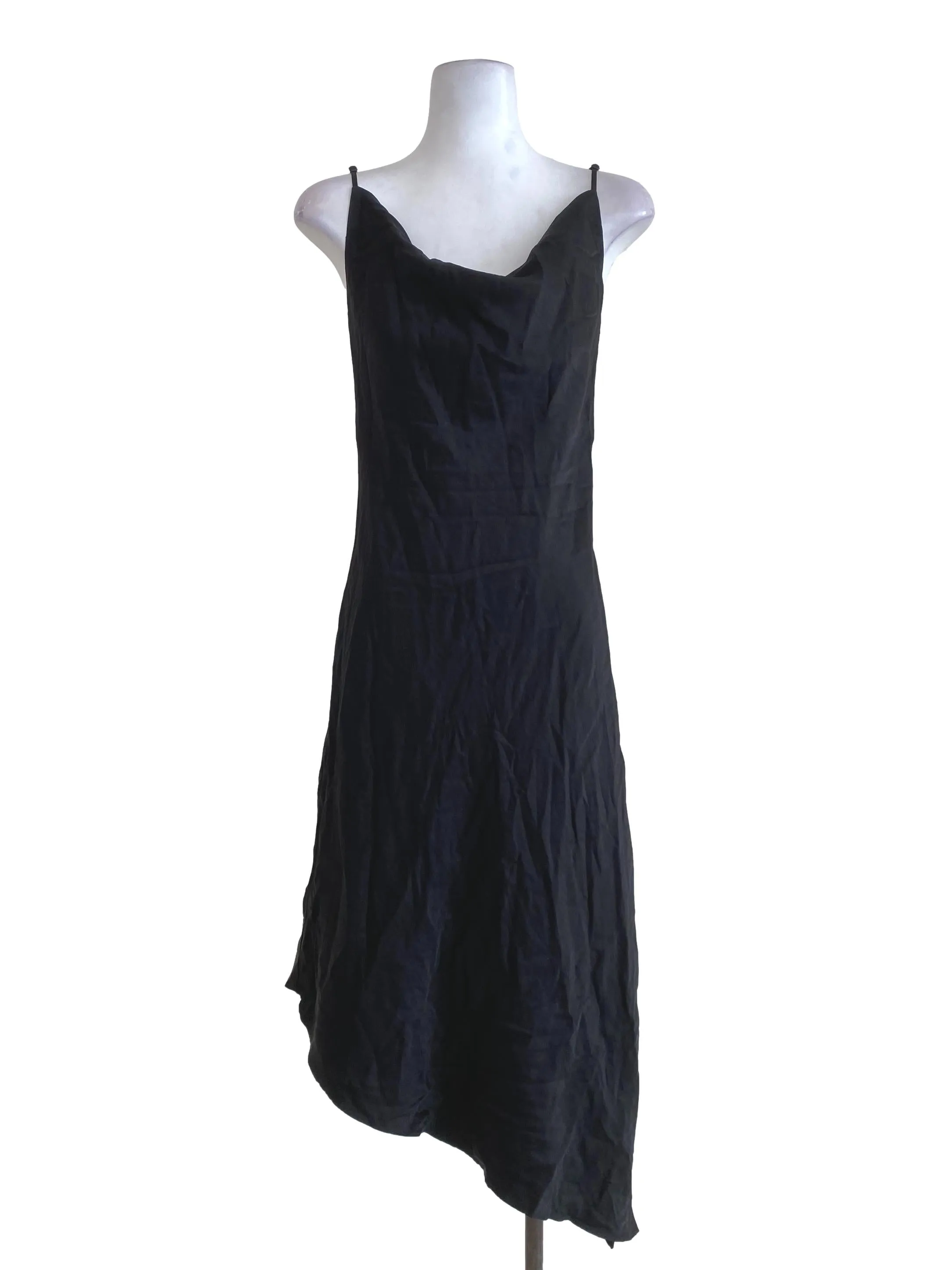 Glossy Black Sleeveless Dress
