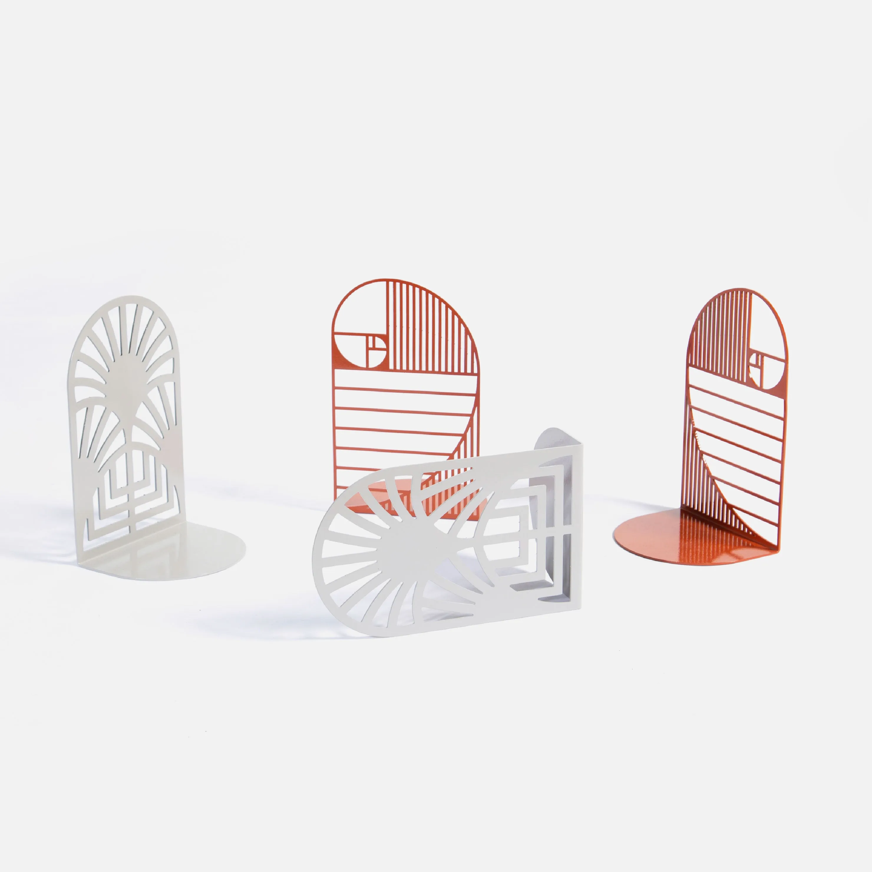 Golden ratio bookends set of 2 - oxide red