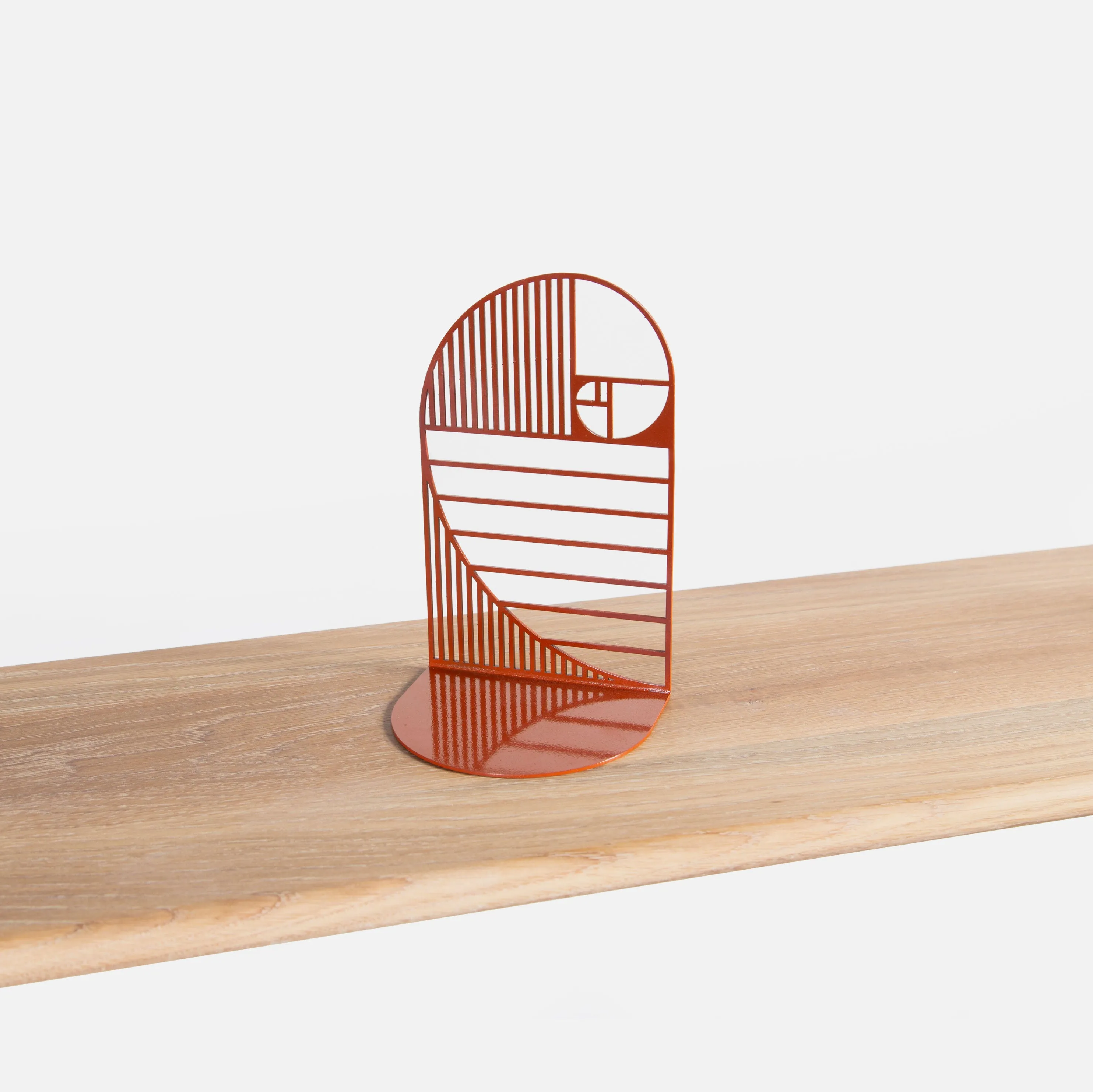 Golden ratio bookends set of 2 - oxide red