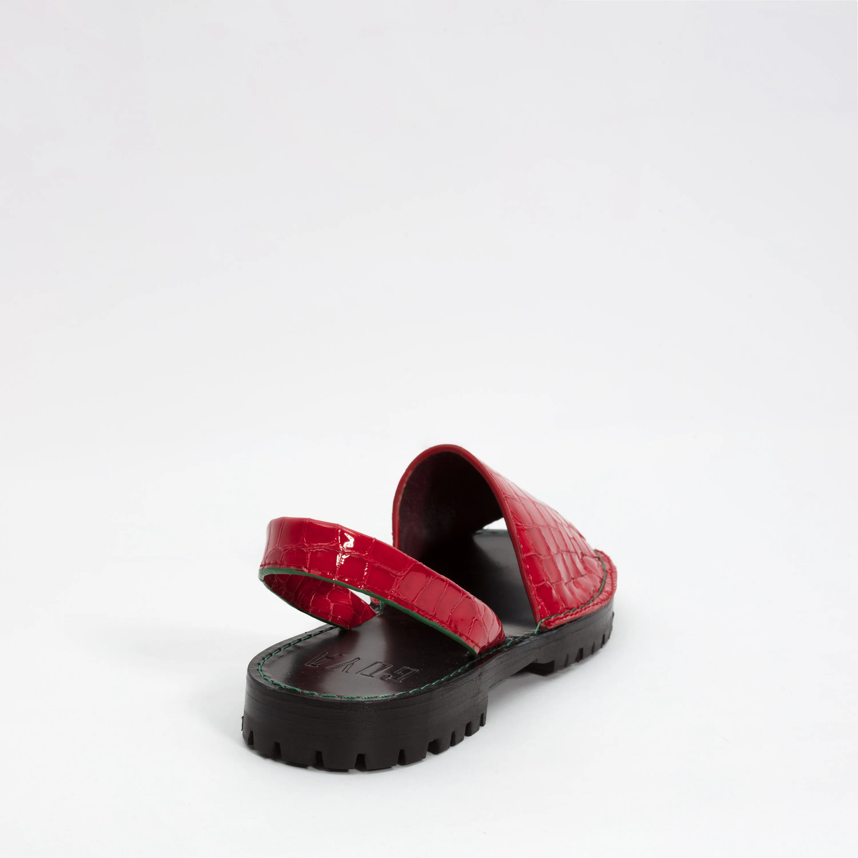 GOYA Ruby Red Patent Croc Slide