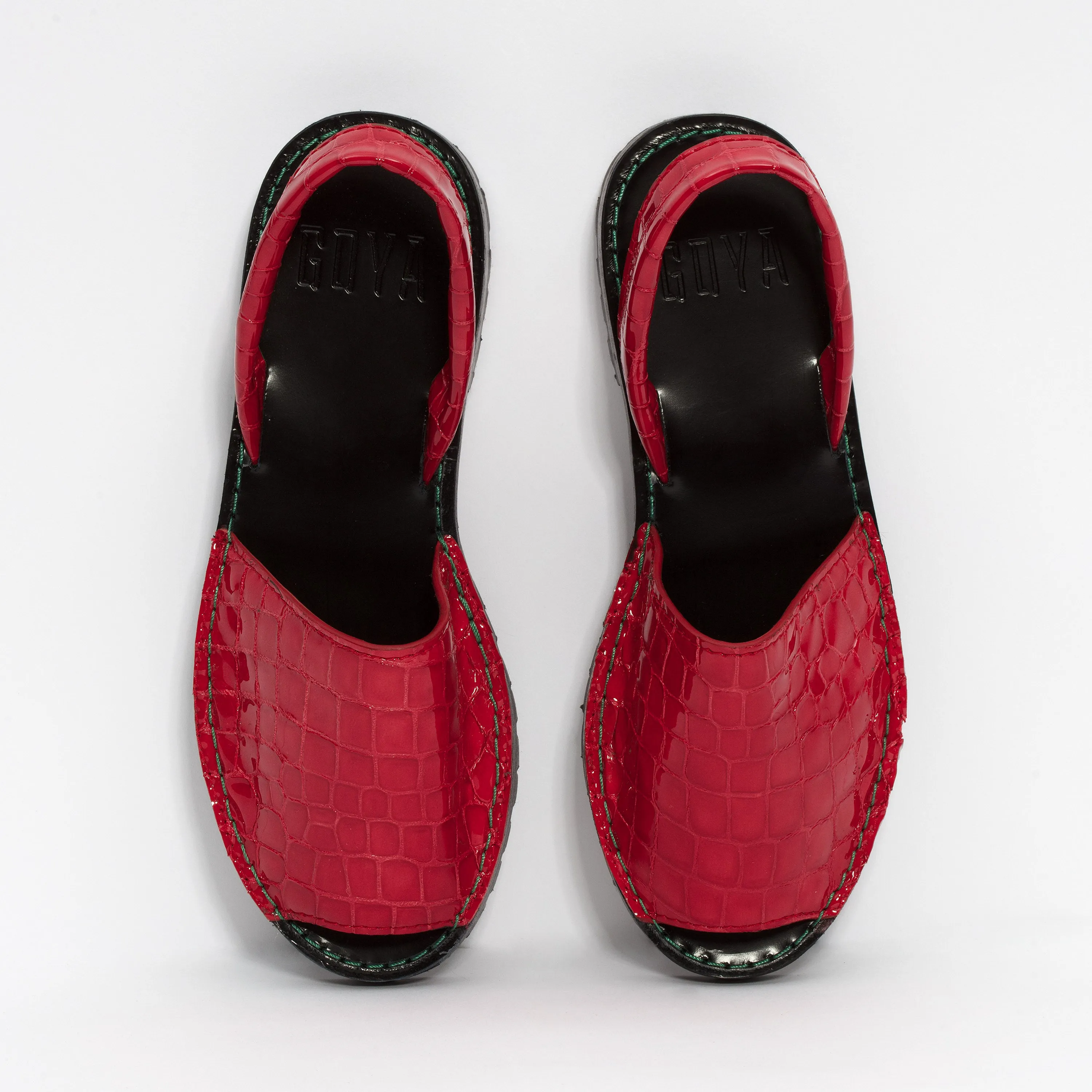 GOYA Ruby Red Patent Croc Slide