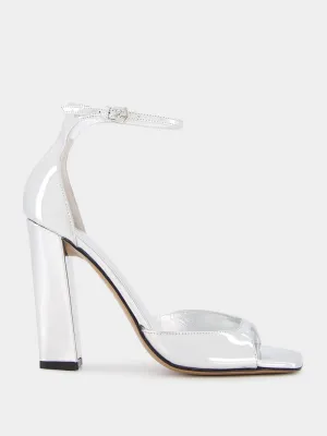 Grace Silver Mirror Leather Sandals