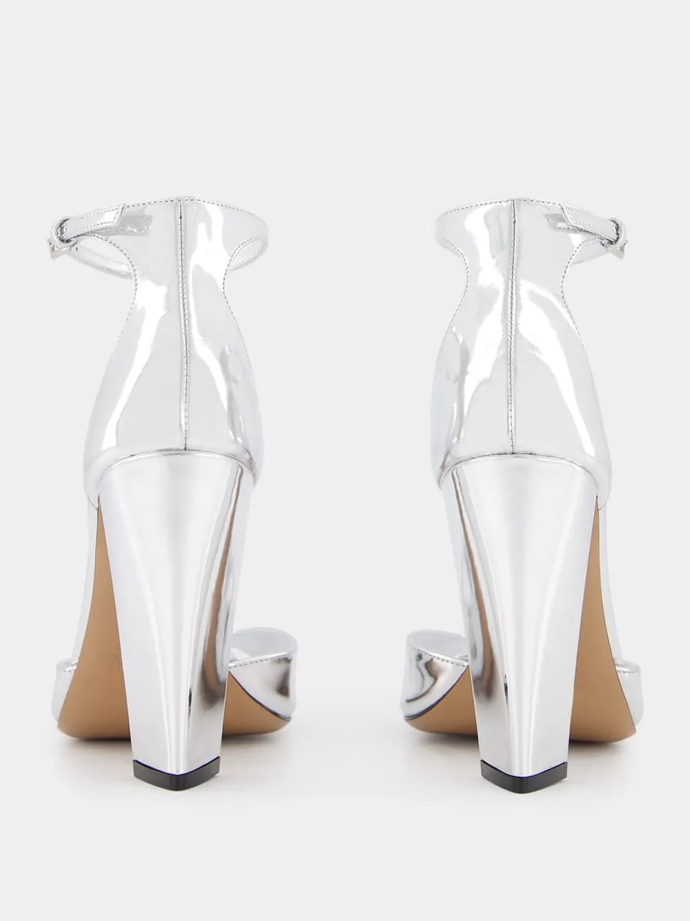 Grace Silver Mirror Leather Sandals