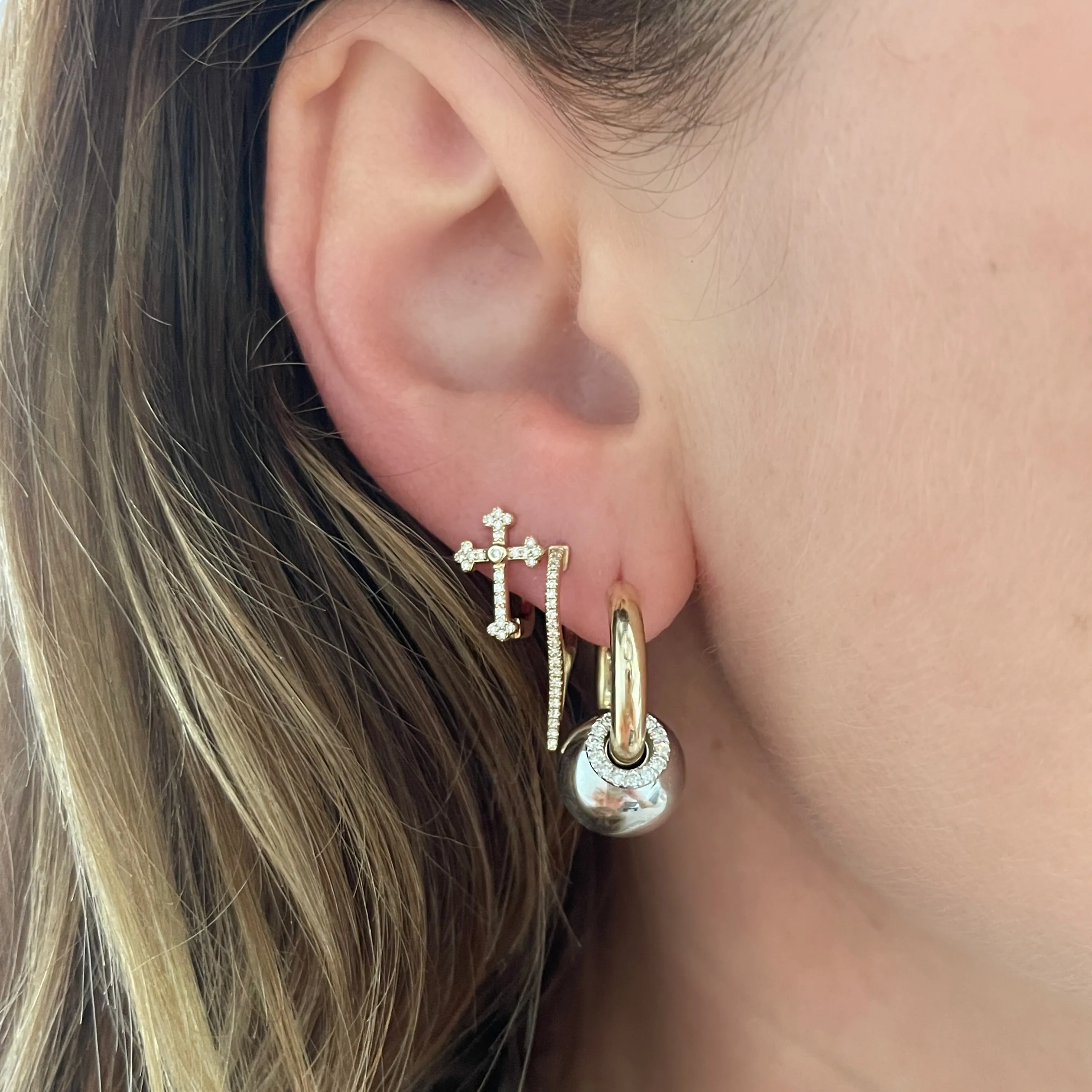 Grande Gold Ball Huggie Hoop Earrings