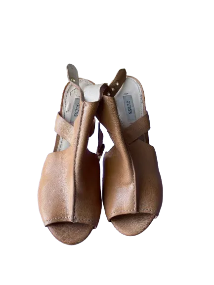 GUESS Beige Strappy Platform Heels