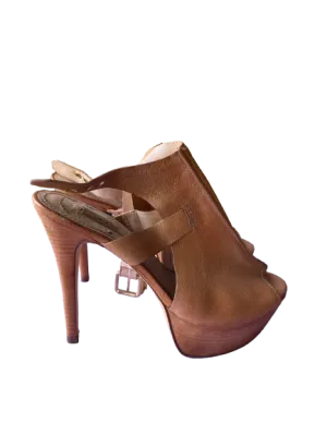 GUESS Beige Strappy Platform Heels