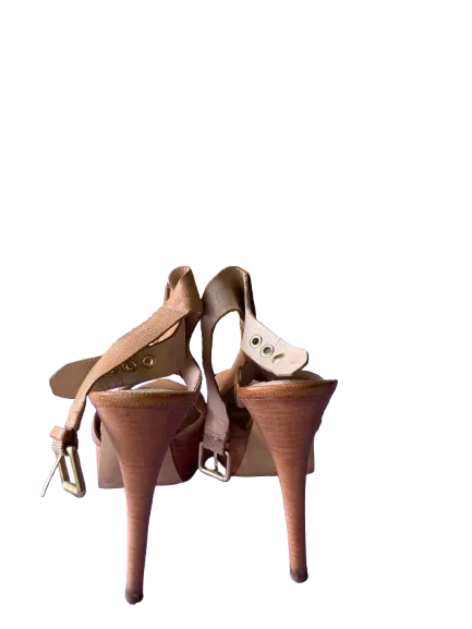GUESS Beige Strappy Platform Heels