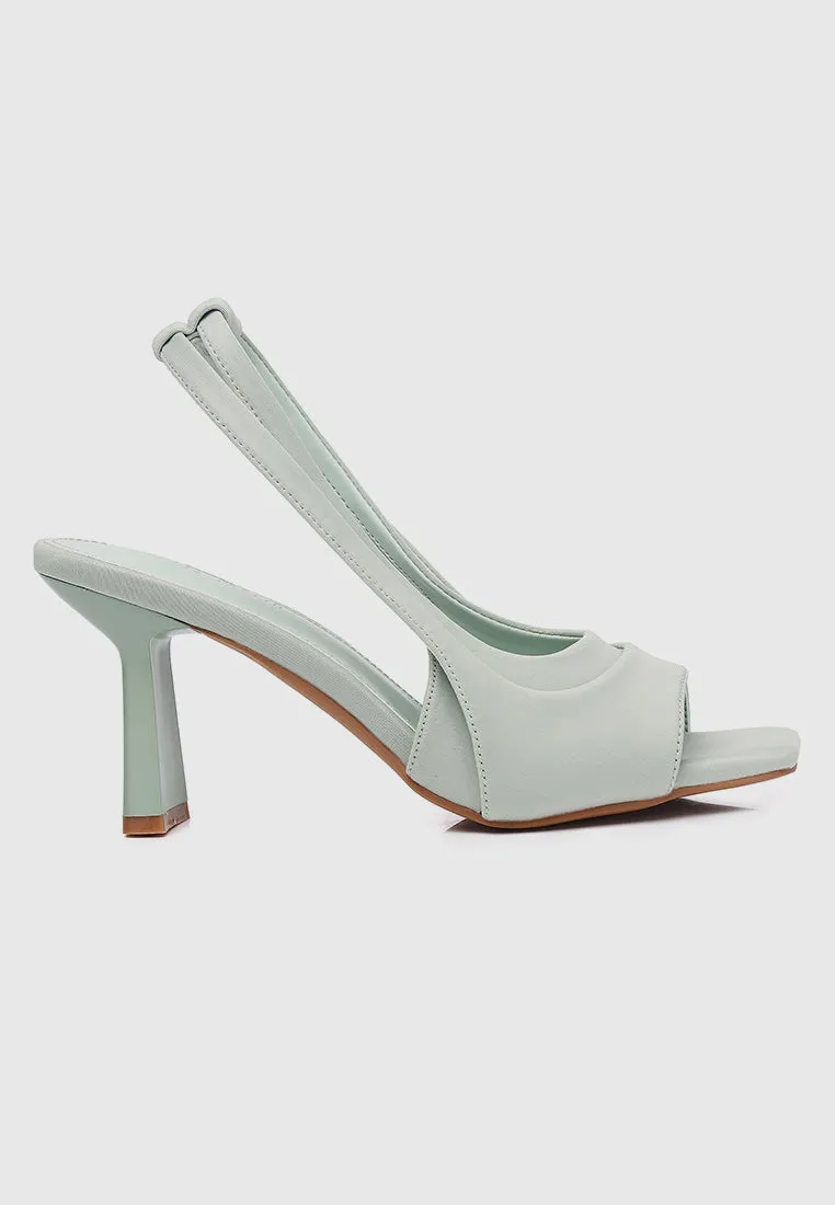Hera Slingback Heels (Dark Sea Green)