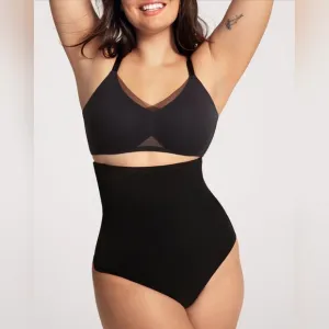 Honeylove Superpower Thong Shapewear in Vamp Black Plain