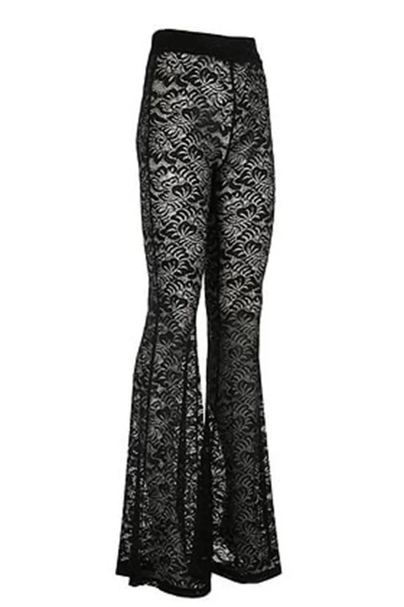 HPS1388 Midnight Lace Flare Pants