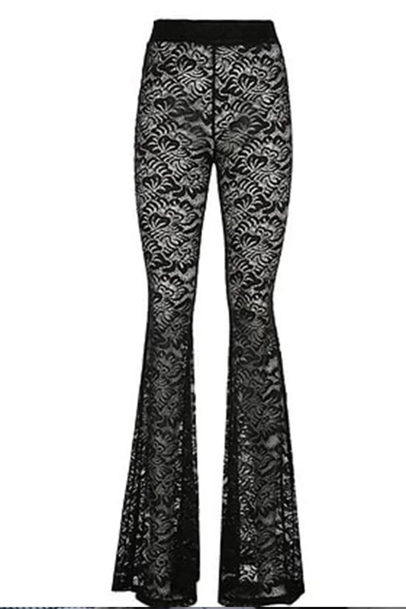 HPS1388 Midnight Lace Flare Pants