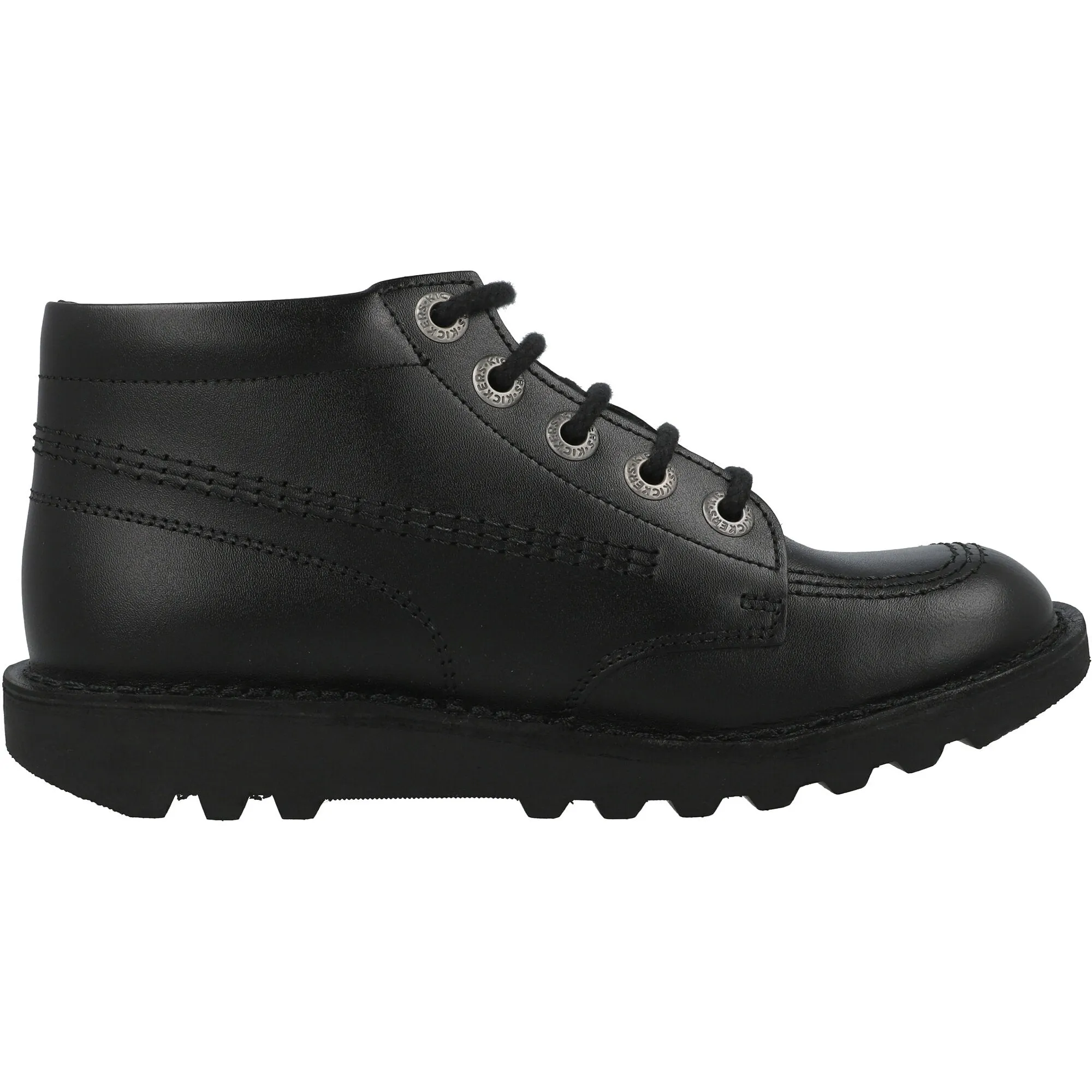 Kickers Kick Hi Black Leather Kids Boots