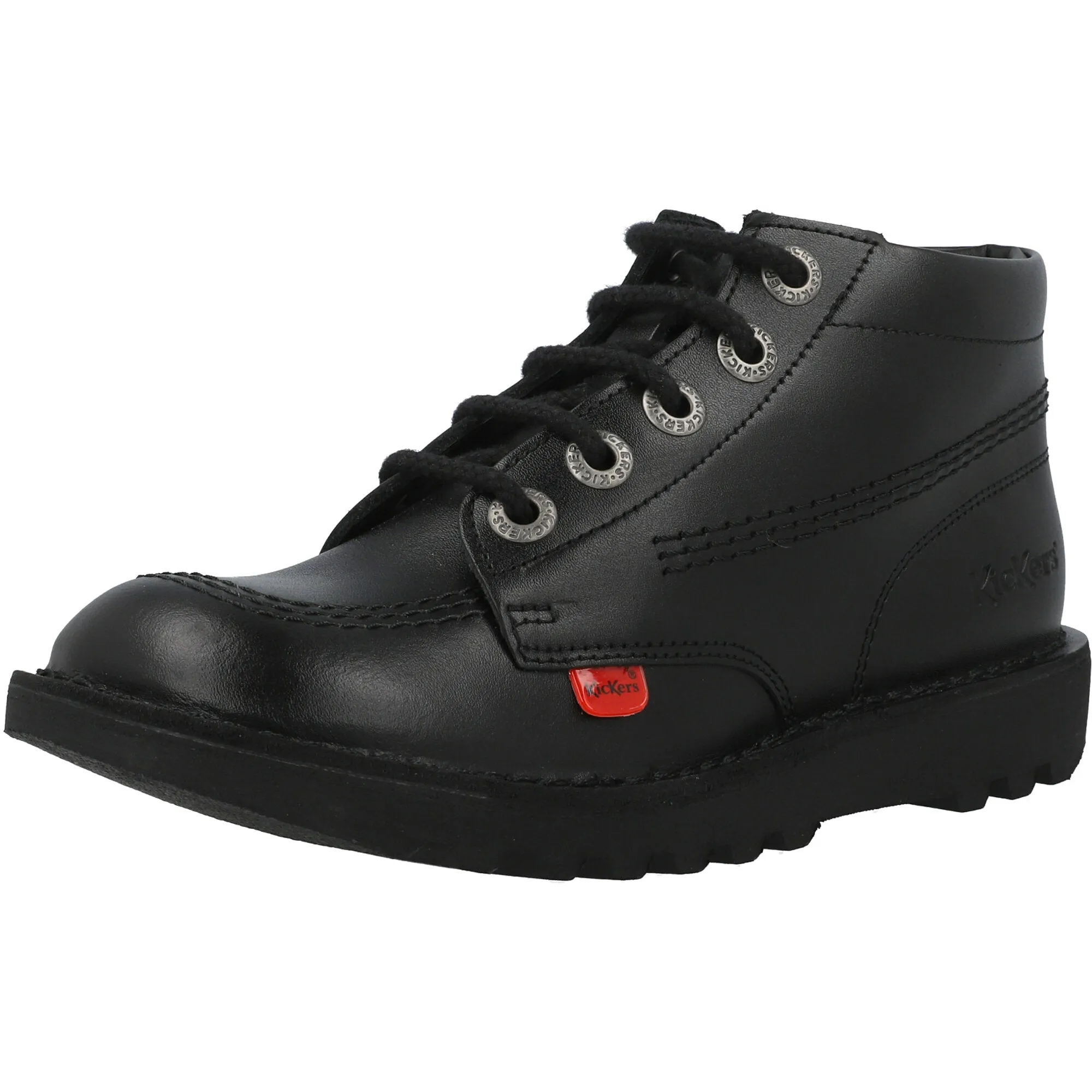 Kickers Kick Hi Black Leather Kids Boots