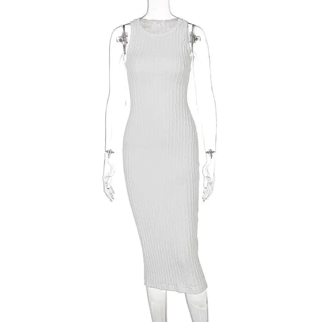 Knitted Tank Long Sweater Summer Dress