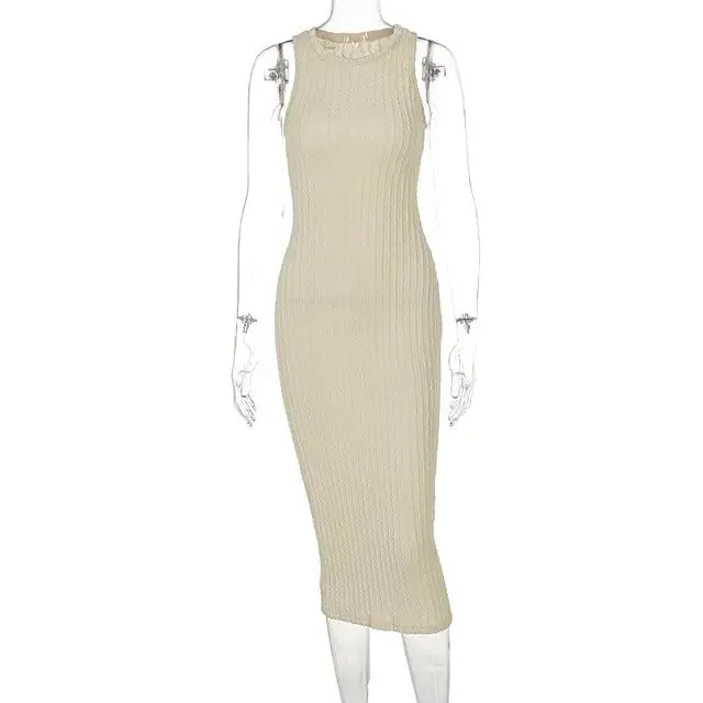 Knitted Tank Long Sweater Summer Dress