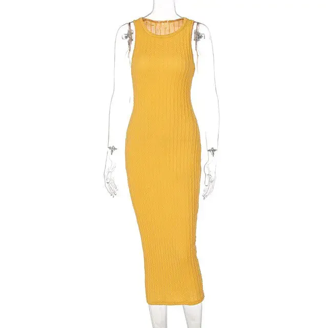 Knitted Tank Long Sweater Summer Dress