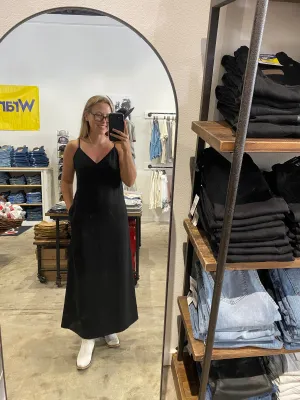 Kut From The Kloth Kathleen Black Spaghetti Strap Dress