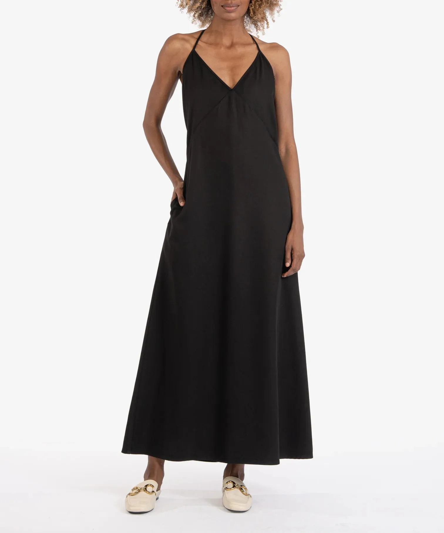Kut From The Kloth Kathleen Black Spaghetti Strap Dress