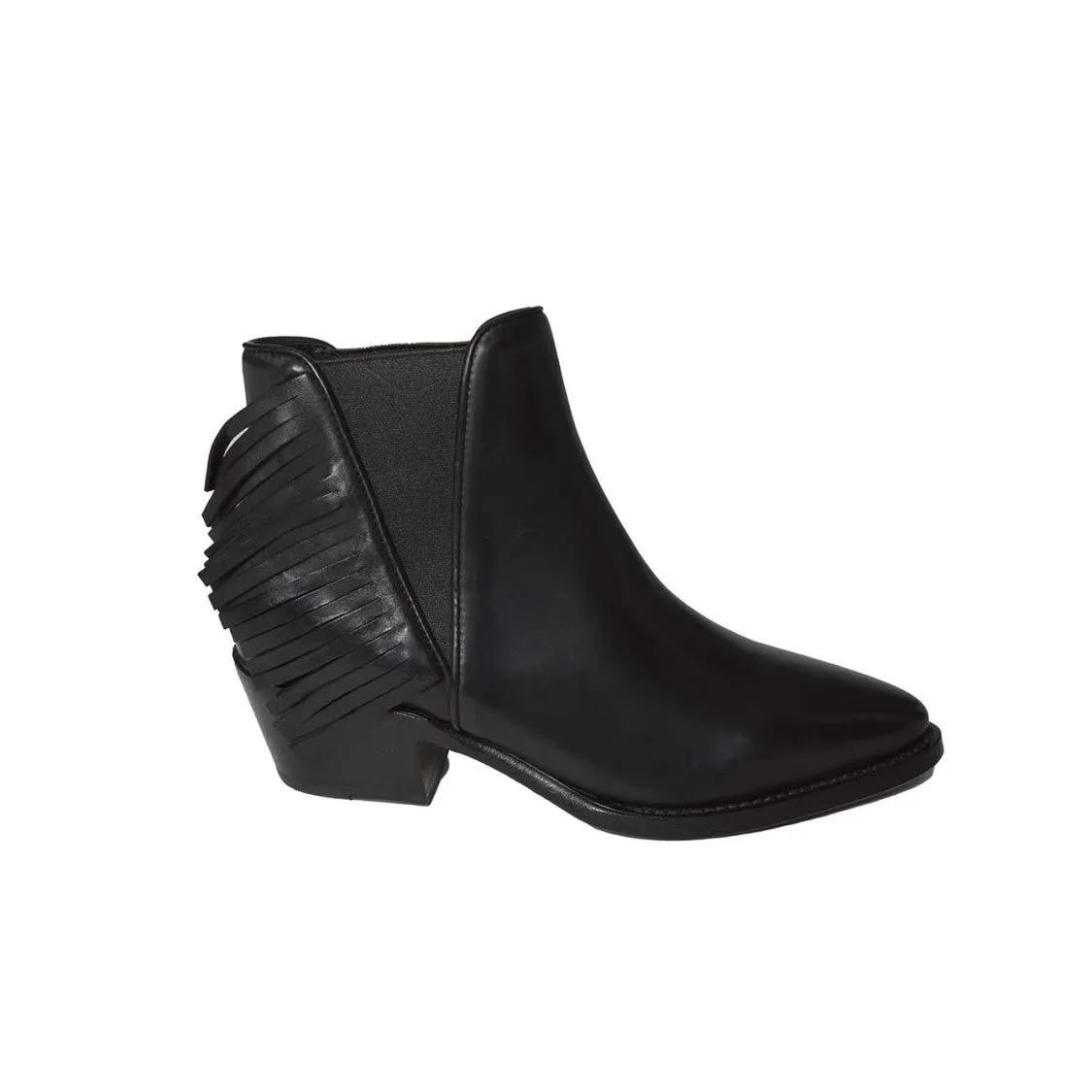 Low-Cut Texan-Style Ankle Boots With Fringe Detailing