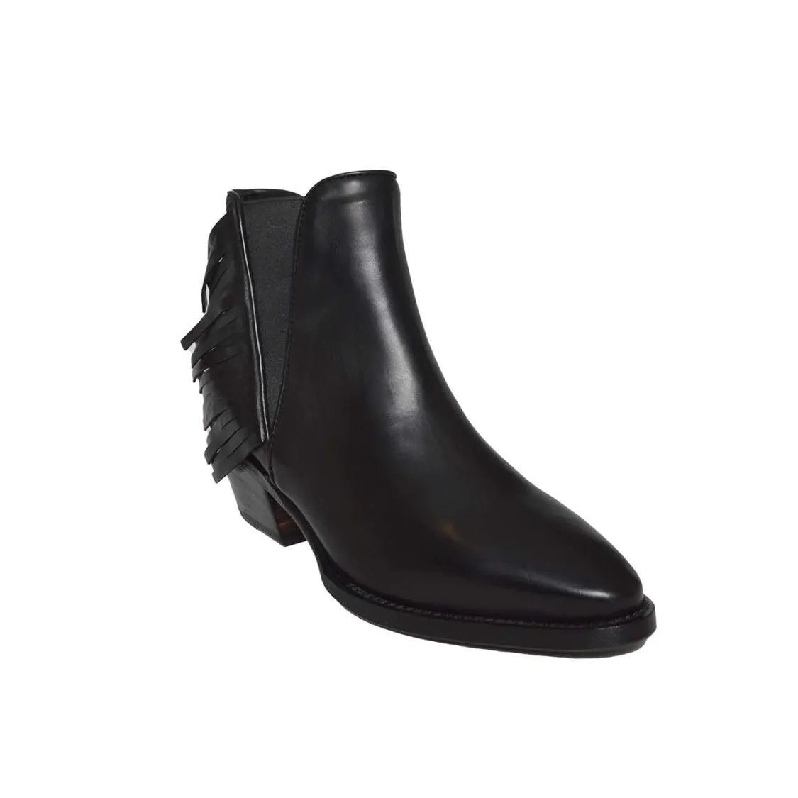 Low-Cut Texan-Style Ankle Boots With Fringe Detailing