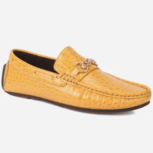 Men "HOLA" Textured Slip Ons Moccasin