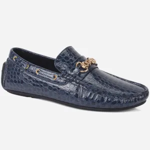 Men "HOLA" Textured Slip Ons Moccasin