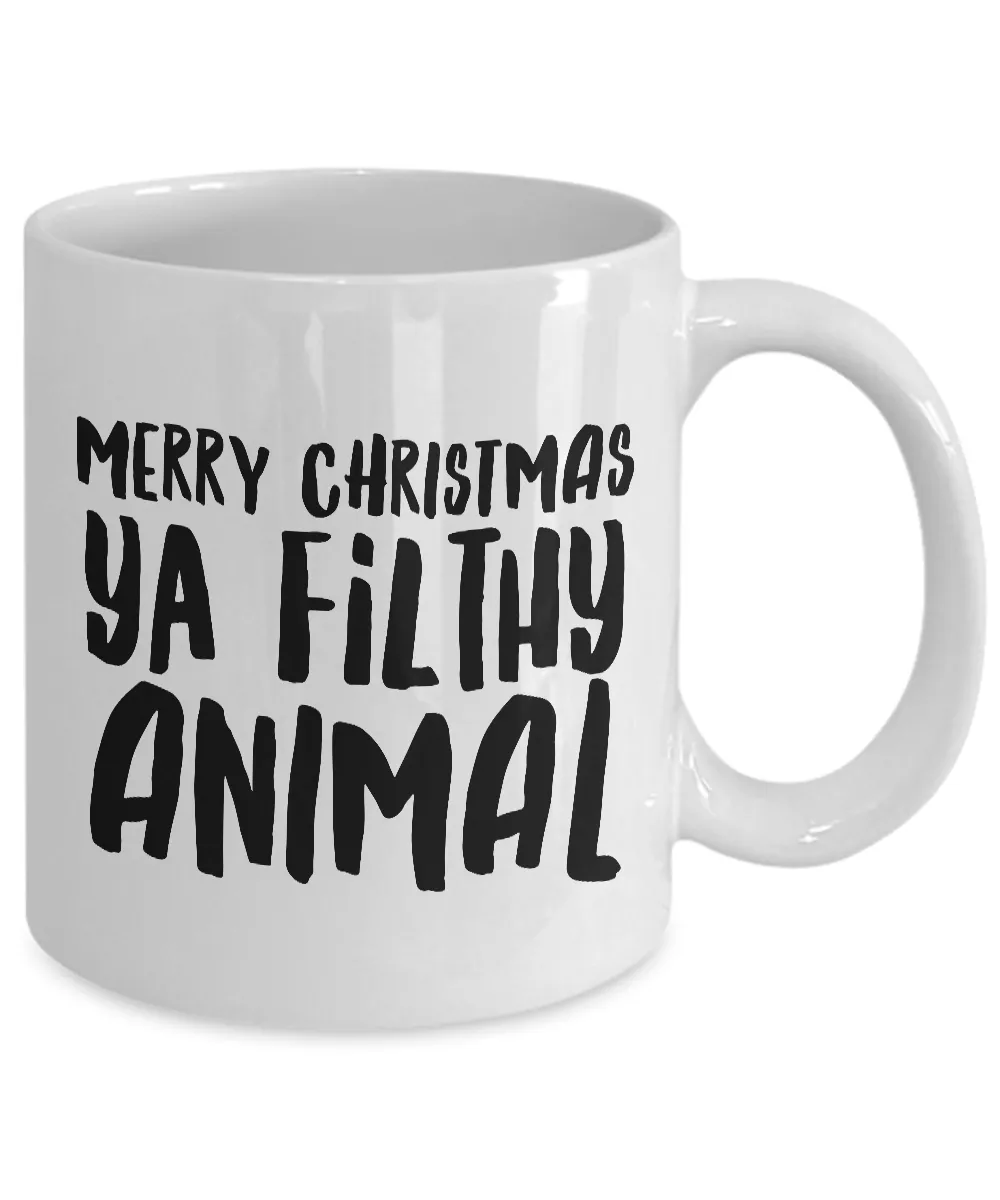 Merry Christmas Ya Filthy Animal Mug Ceramic Coffee Cup Funny Christmas Coffee Mugs Cool Stocking Stuffers for Adults