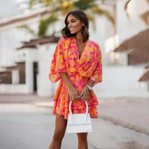 Mini Dress – Bold Floral Print – Resort & Summer Style