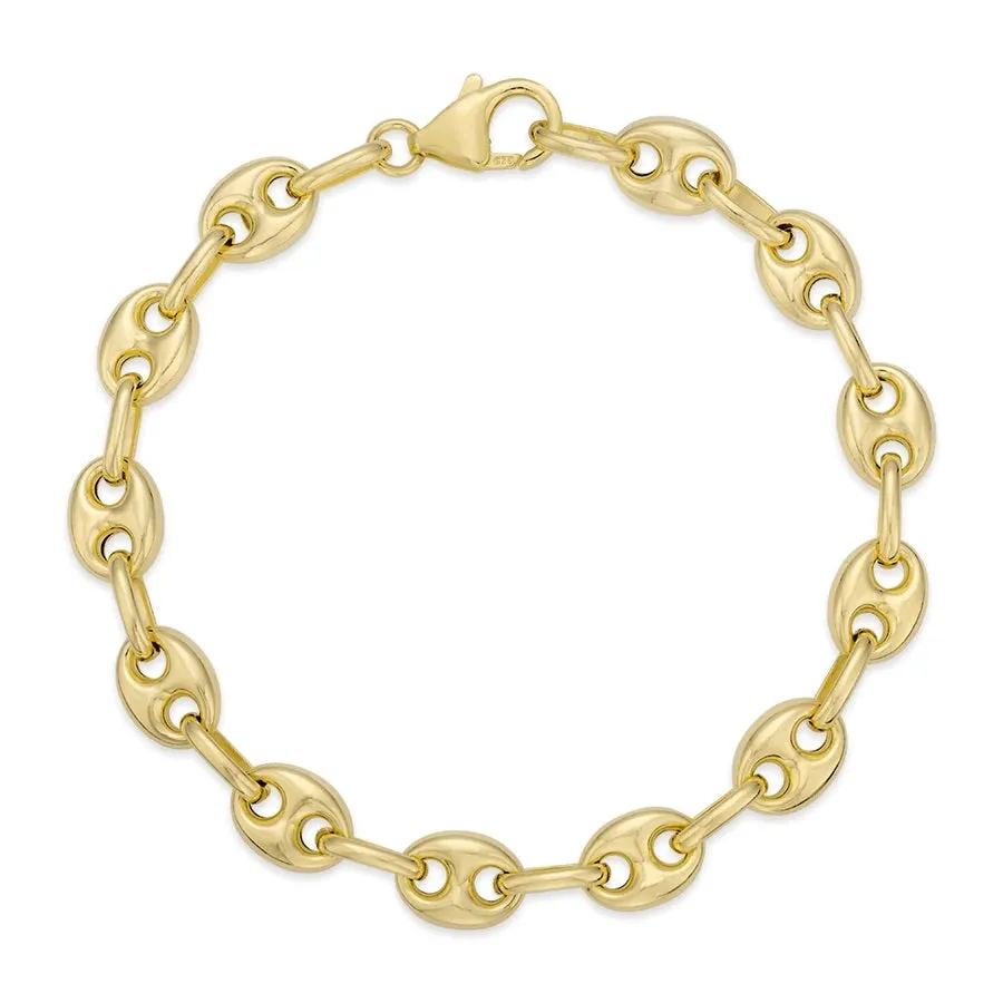 Miss Mimi Sterling Silver/18K Yellow Gold Vermeil Coffee Bean Bracelet