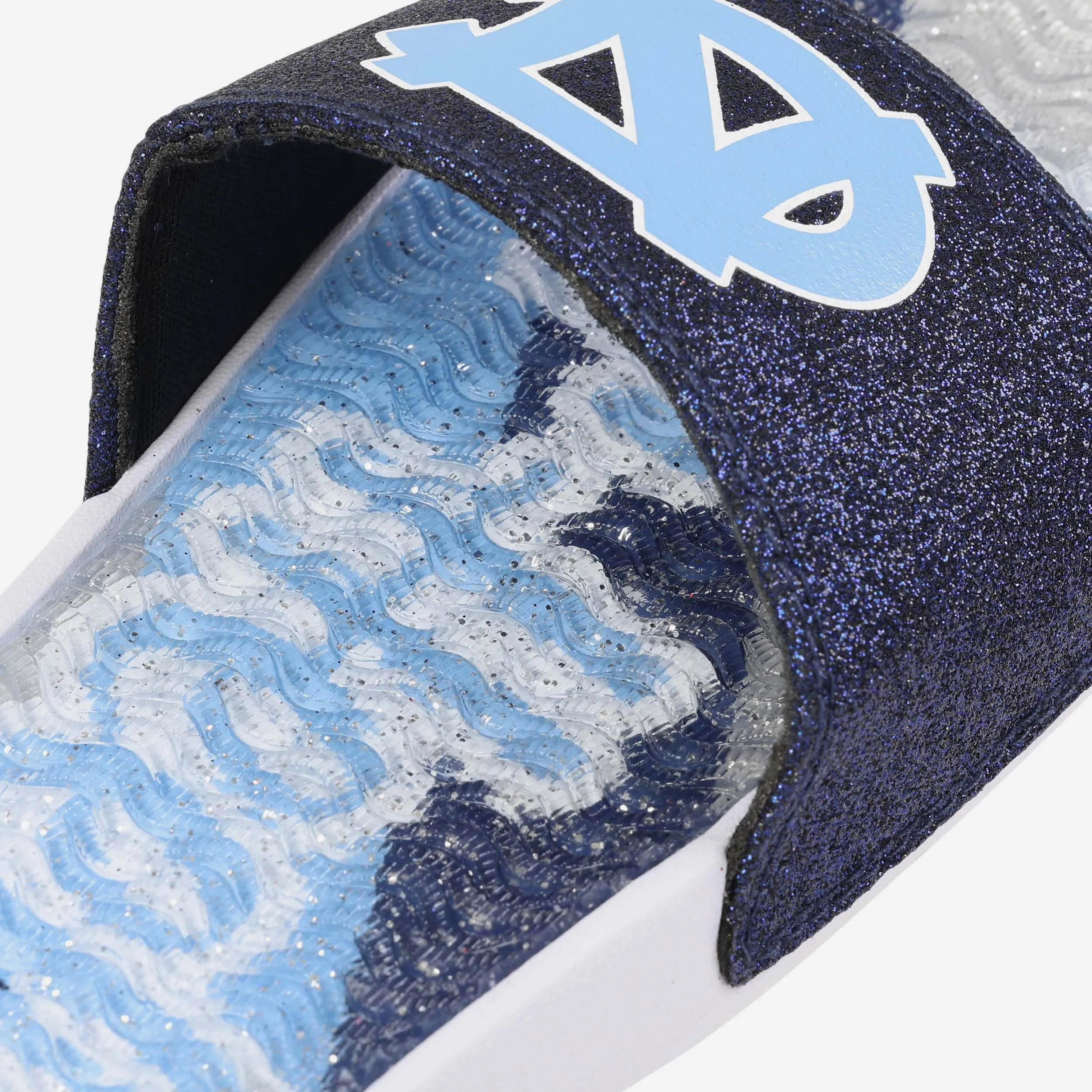North Carolina Tar Heels Womens Glitter Gel Slide