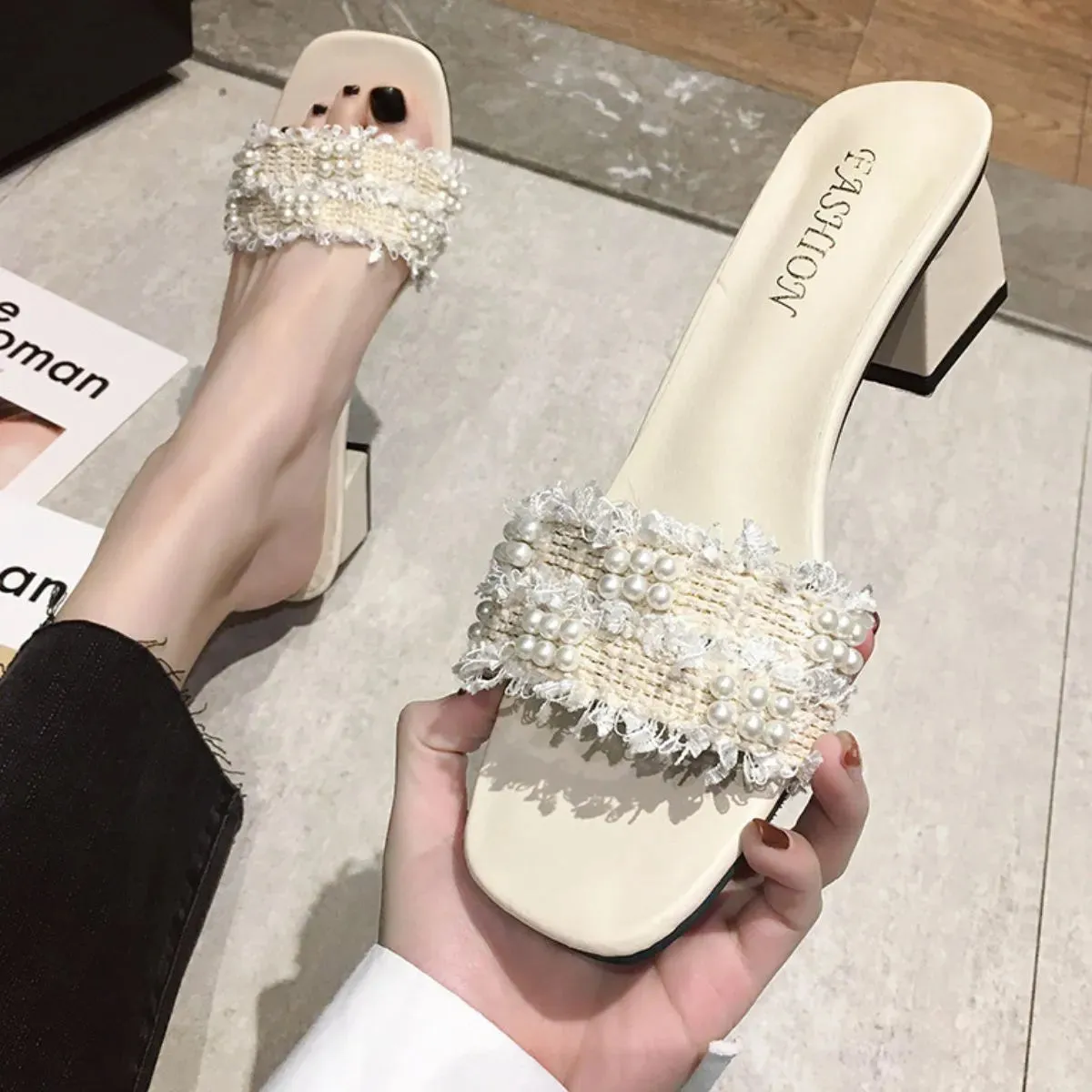 Open Toe Block Heels Sandals