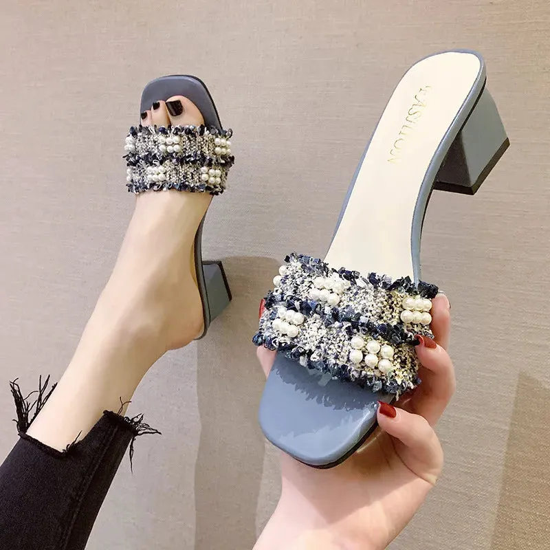 Open Toe Block Heels Sandals