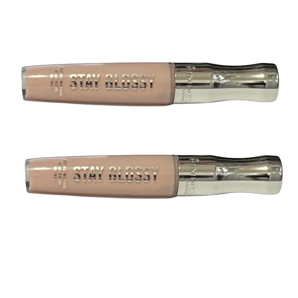 Pack of 2 Rimmel Stay Glossy 6HR Lip Gloss, Sundae Best # 143